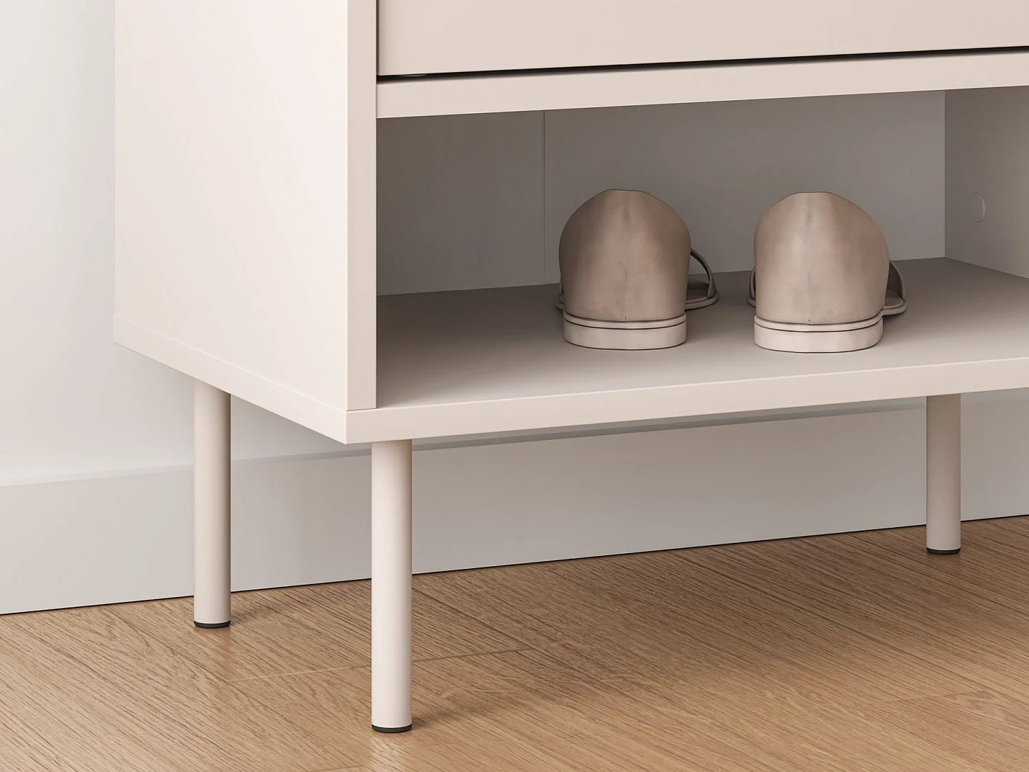 2-deurs kledingkast met kledingroede en legplank – greige – 54 cm – Dioce