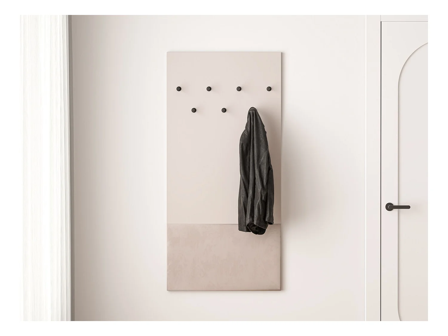 Porte-manteau mural - 69 cm - greige - DIOCE
