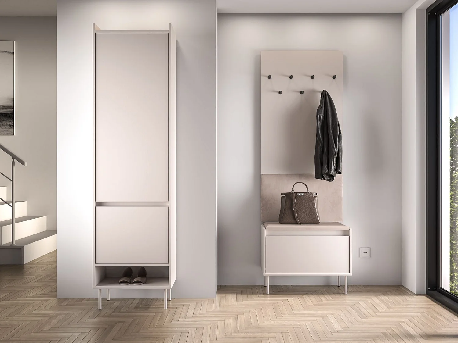 Wandgarderobe Dioce graubeige 69 cm