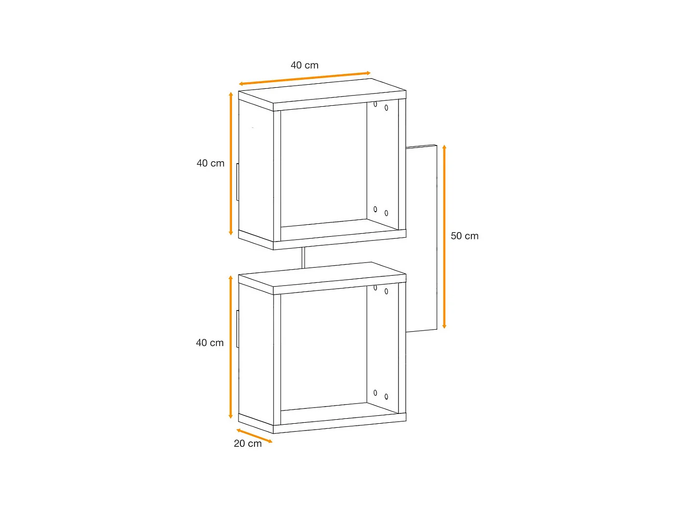 Panneau Mural & 2 Étagères "Easy" 90cm Blanc