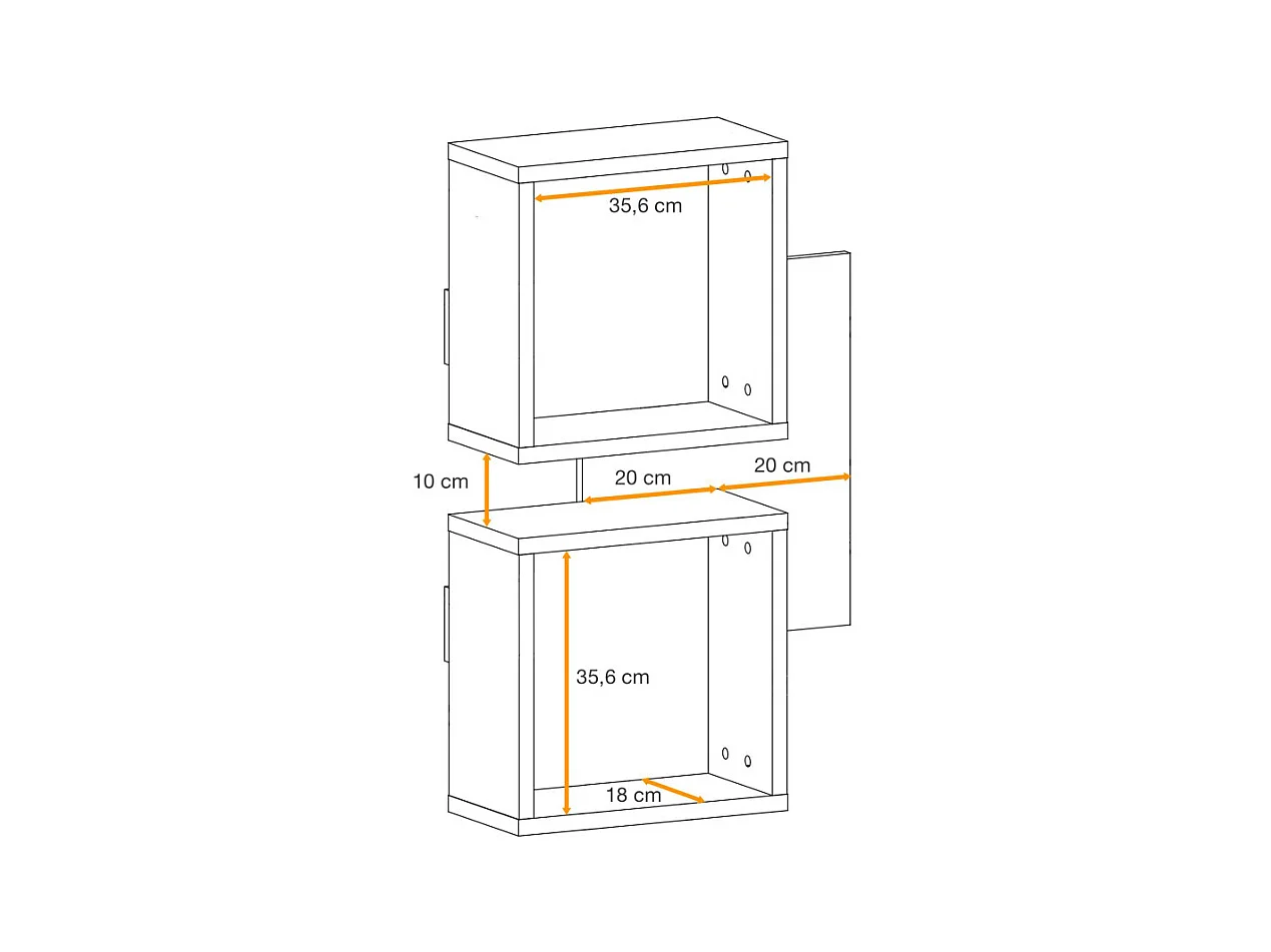 Panneau Mural & 2 Étagères "Easy" 90cm Blanc