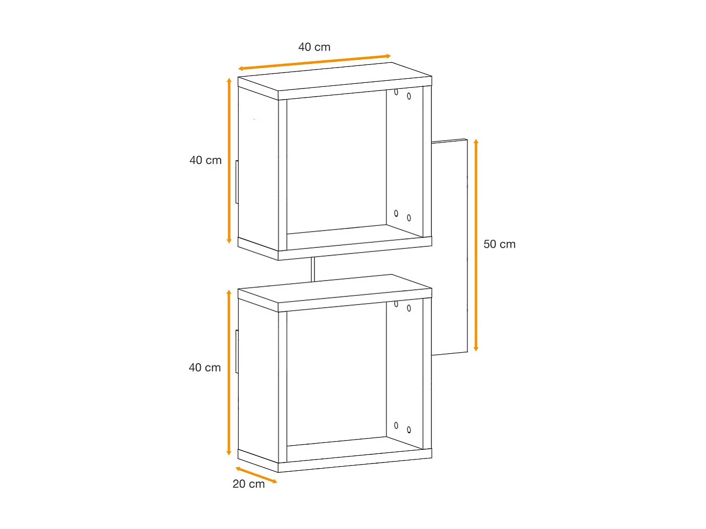 Półka EASY biała/dąb wotan