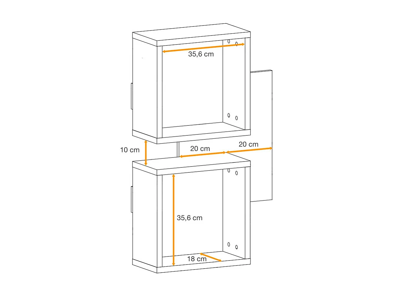 Półka EASY biała/dąb wotan