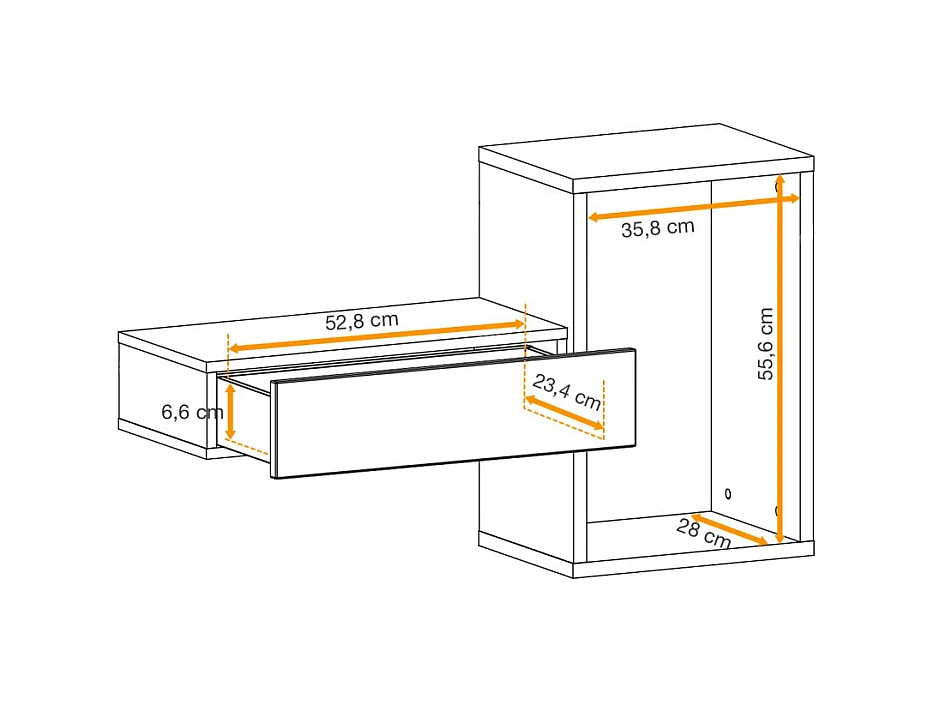 Konsola wisząca EASY 100x60 biała/dąb wotan