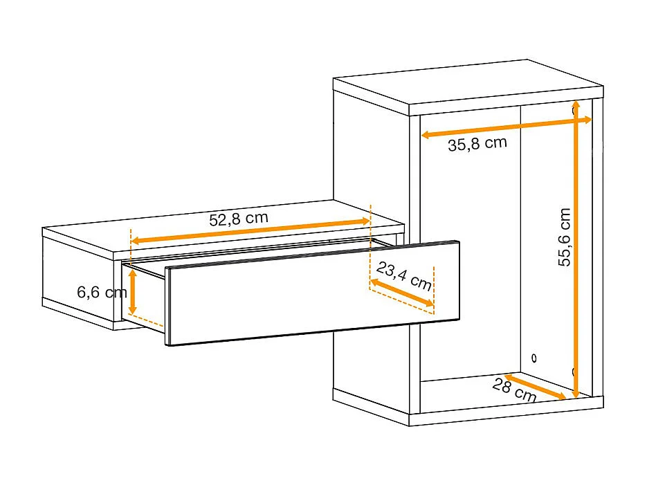 Konsola wisząca EASY 100x60 biała/dąb wotan