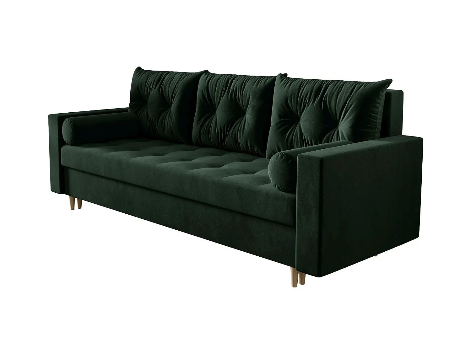BEDANTE CANAPÉ SKANDI avec fonction lit ITAKA 10 Vert avec espace de rangement, coffre de lit, canapé de salon, sofa, canapé-lit, canapé avec coffre
