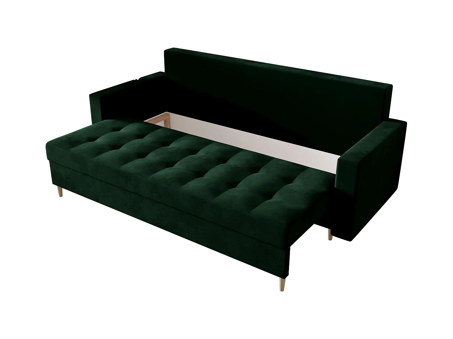 BEDANTE CANAPÉ SKANDI avec fonction lit ITAKA 10 Vert avec espace de rangement, coffre de lit, canapé de salon, sofa, canapé-lit, canapé avec coffre