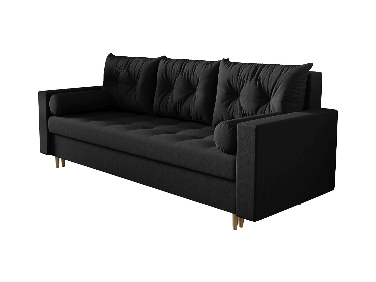 BEDANTE CANAPÉ SKANDI avec fonction lit COSMIC 100 Noir avec espace de rangement, coffre de lit, canapé de salon, sofa, canapé-lit, canapé avec coffre
