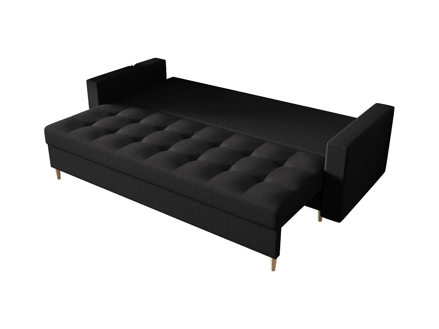 BEDANTE CANAPÉ SKANDI avec fonction lit COSMIC 100 Noir avec espace de rangement, coffre de lit, canapé de salon, sofa, canapé-lit, canapé avec coffre