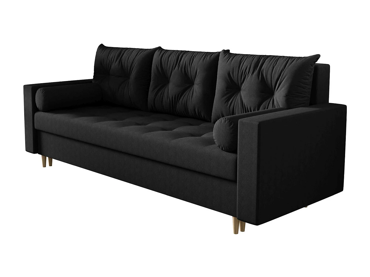 BEDANTE CANAPÉ SKANDI avec fonction lit COSMIC 100 Noir avec espace de rangement, coffre de lit, canapé de salon, sofa, canapé-lit, canapé avec coffre