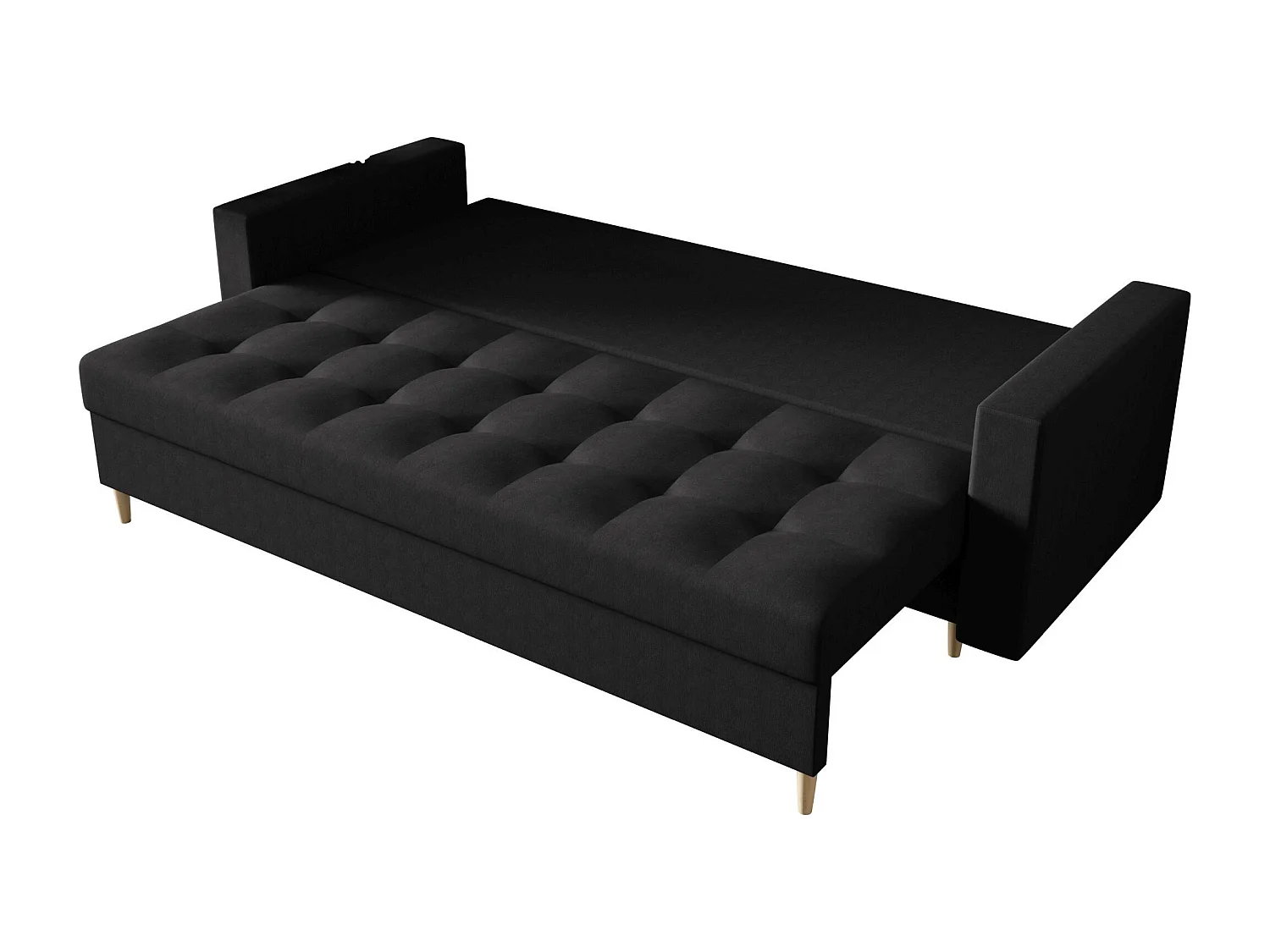 BEDANTE CANAPÉ SKANDI avec fonction lit COSMIC 100 Noir avec espace de rangement, coffre de lit, canapé de salon, sofa, canapé-lit, canapé avec coffre