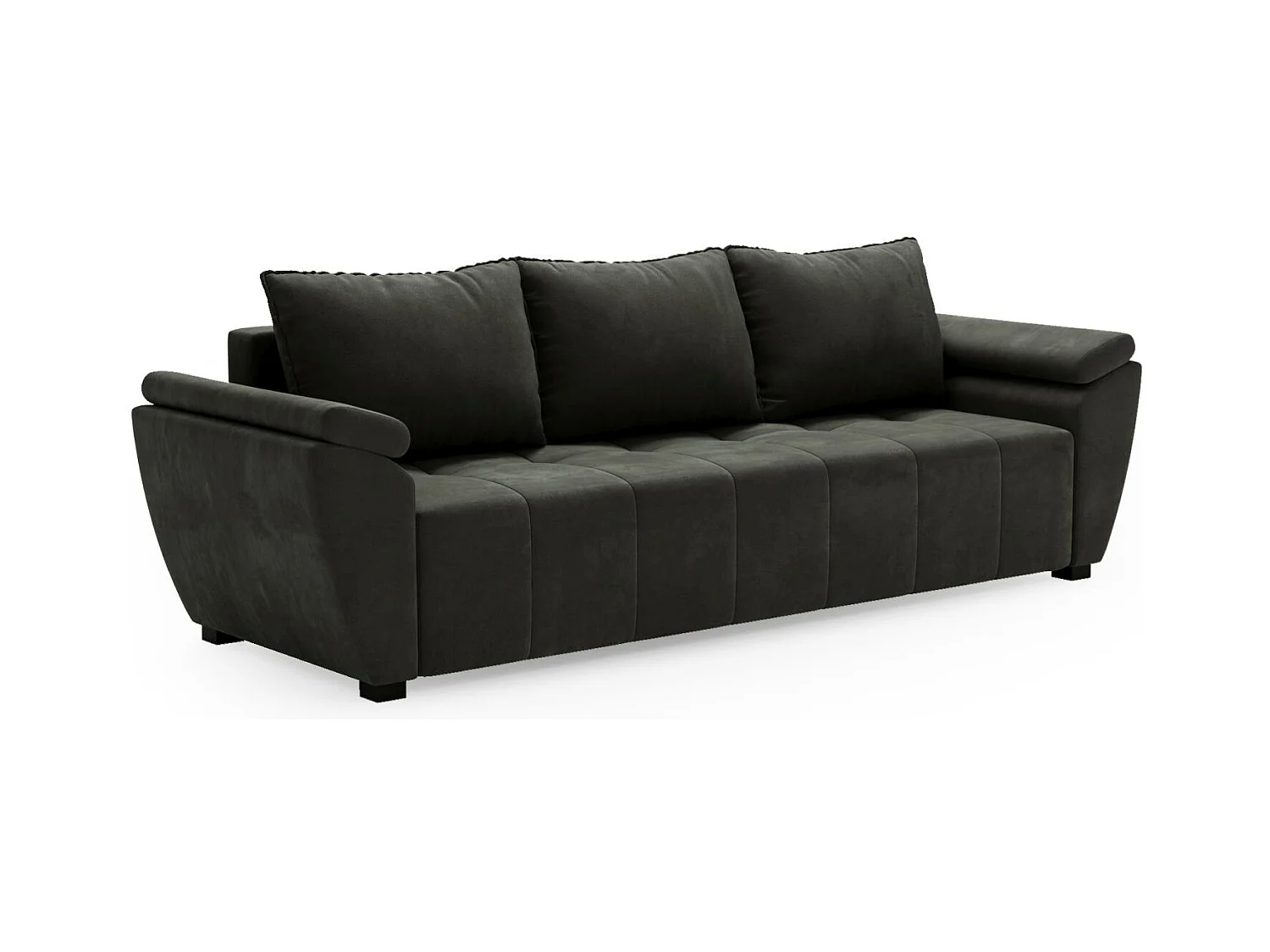 BEDANTE CANAPÉ ZEUS avec fonction lit MONOLITH 92 Gris foncé avec espace de rangement, coffre de lit, canapé de salon, sofa, canapé-lit, canapé avec coffre