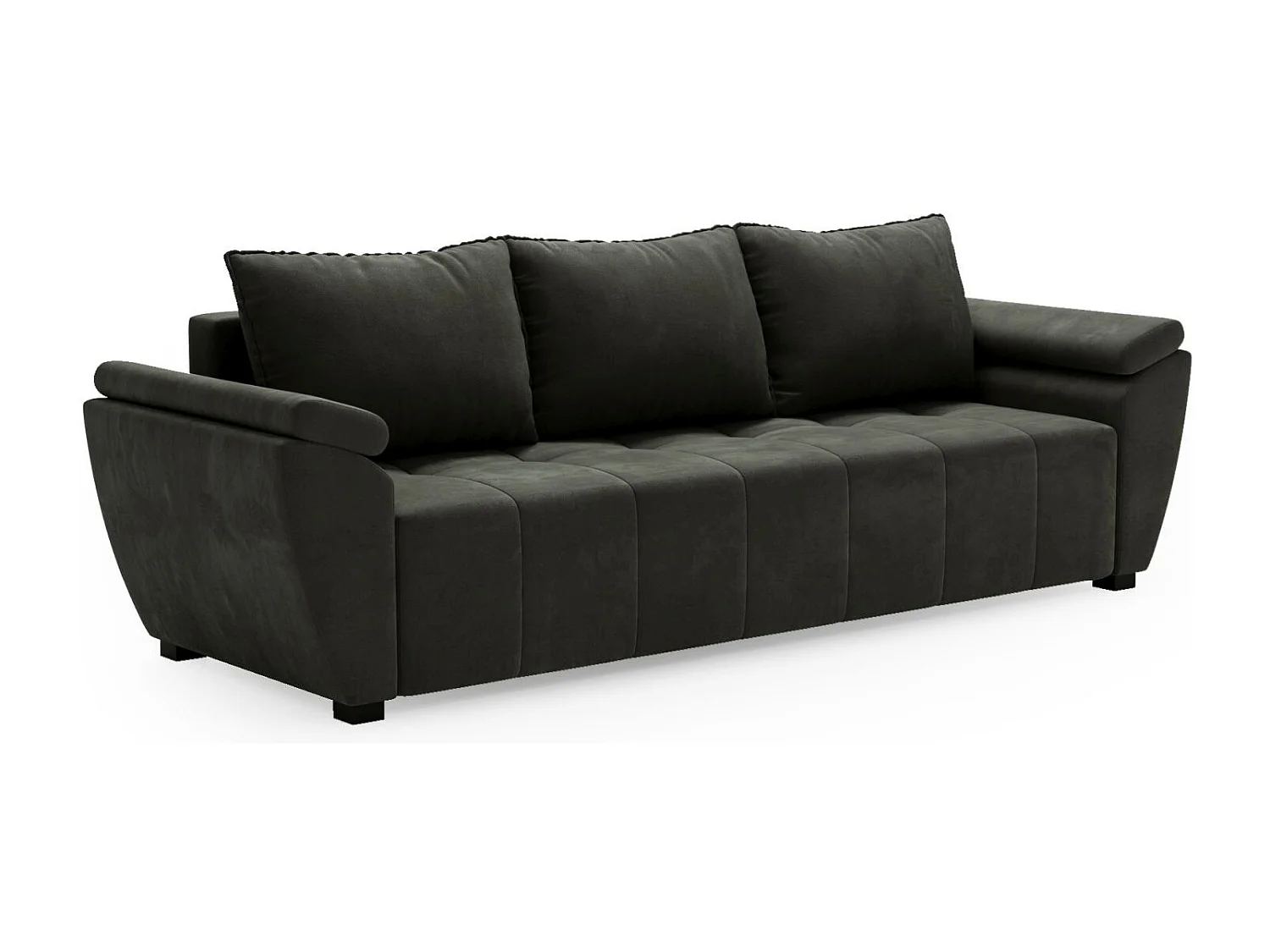 BEDANTE SOFA ZEUS mit Schlaffunktion MONOLITH 92 Dunkelgrau mit Stauraum Bettkasten Wohnzimmersofa Couch Sofa Bettsofa Bettkasten Bettcouch