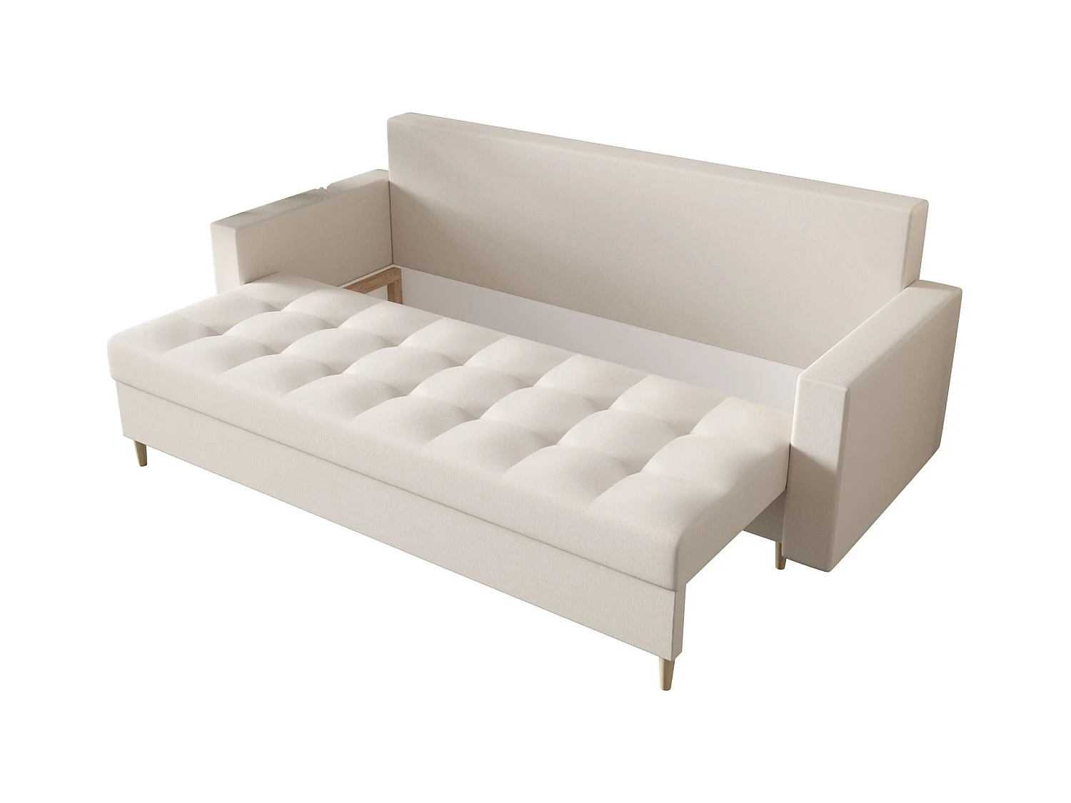 BEDANTE CANAPÉ SKANDI avec fonction lit COSMIC 10 Beige avec espace de rangement, coffre de lit, canapé de salon, sofa, canapé-lit, canapé avec coffre