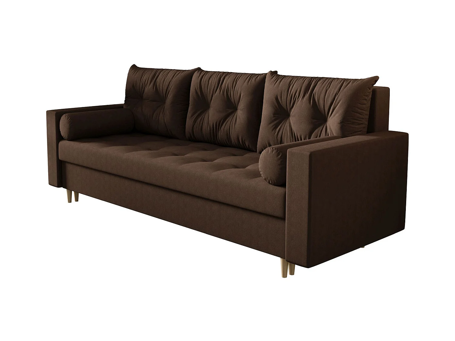 BEDANTE CANAPÉ SKANDI avec fonction lit COSMIC 800 Marron avec espace de rangement, coffre de lit, canapé de salon, sofa, canapé-lit, canapé avec coffre