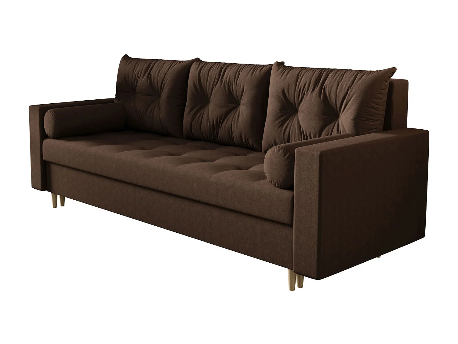 BEDANTE CANAPÉ SKANDI avec fonction lit COSMIC 800 Marron avec espace de rangement, coffre de lit, canapé de salon, sofa, canapé-lit, canapé avec coffre