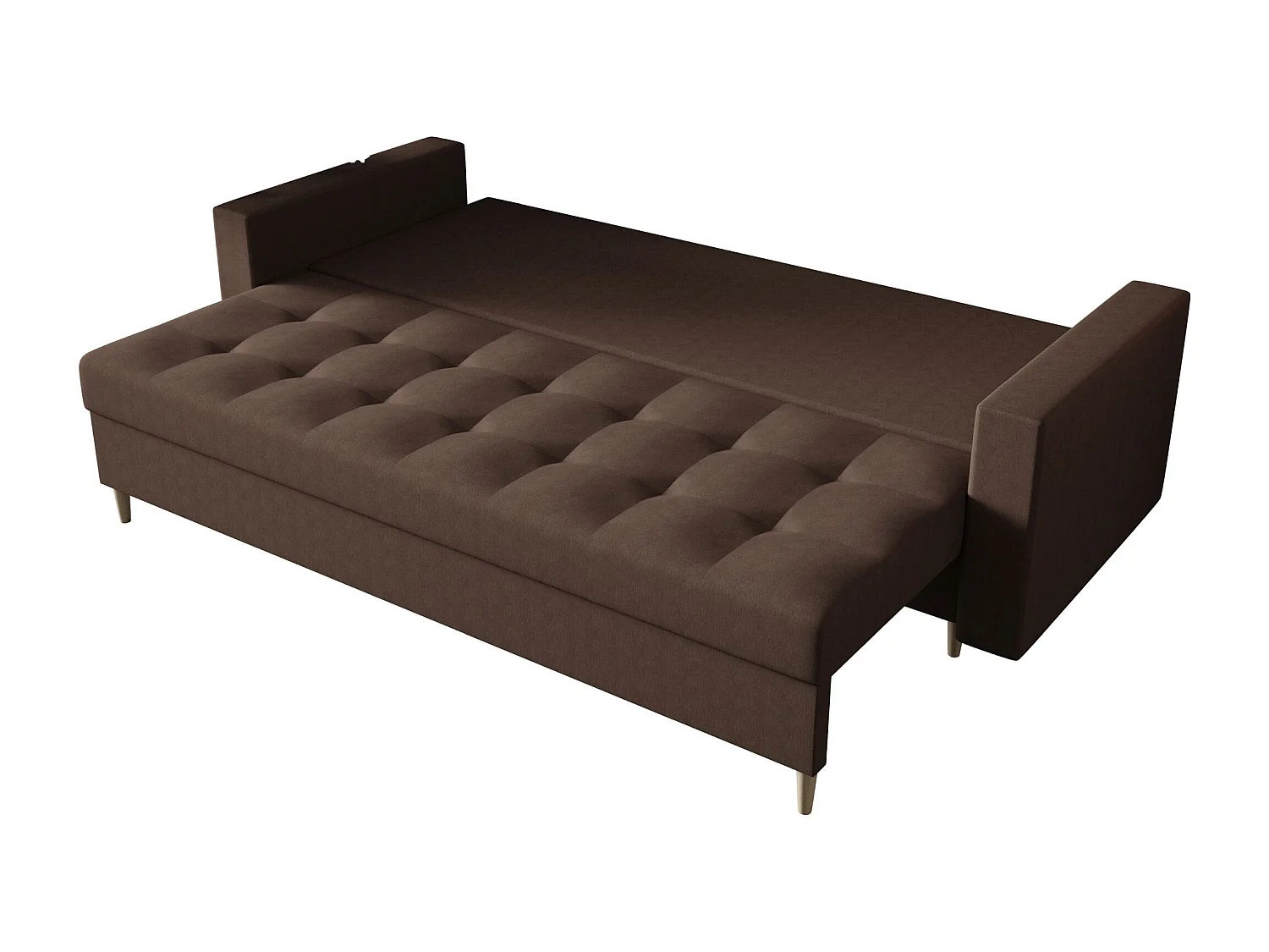 BEDANTE CANAPÉ SKANDI avec fonction lit COSMIC 800 Marron avec espace de rangement, coffre de lit, canapé de salon, sofa, canapé-lit, canapé avec coffre