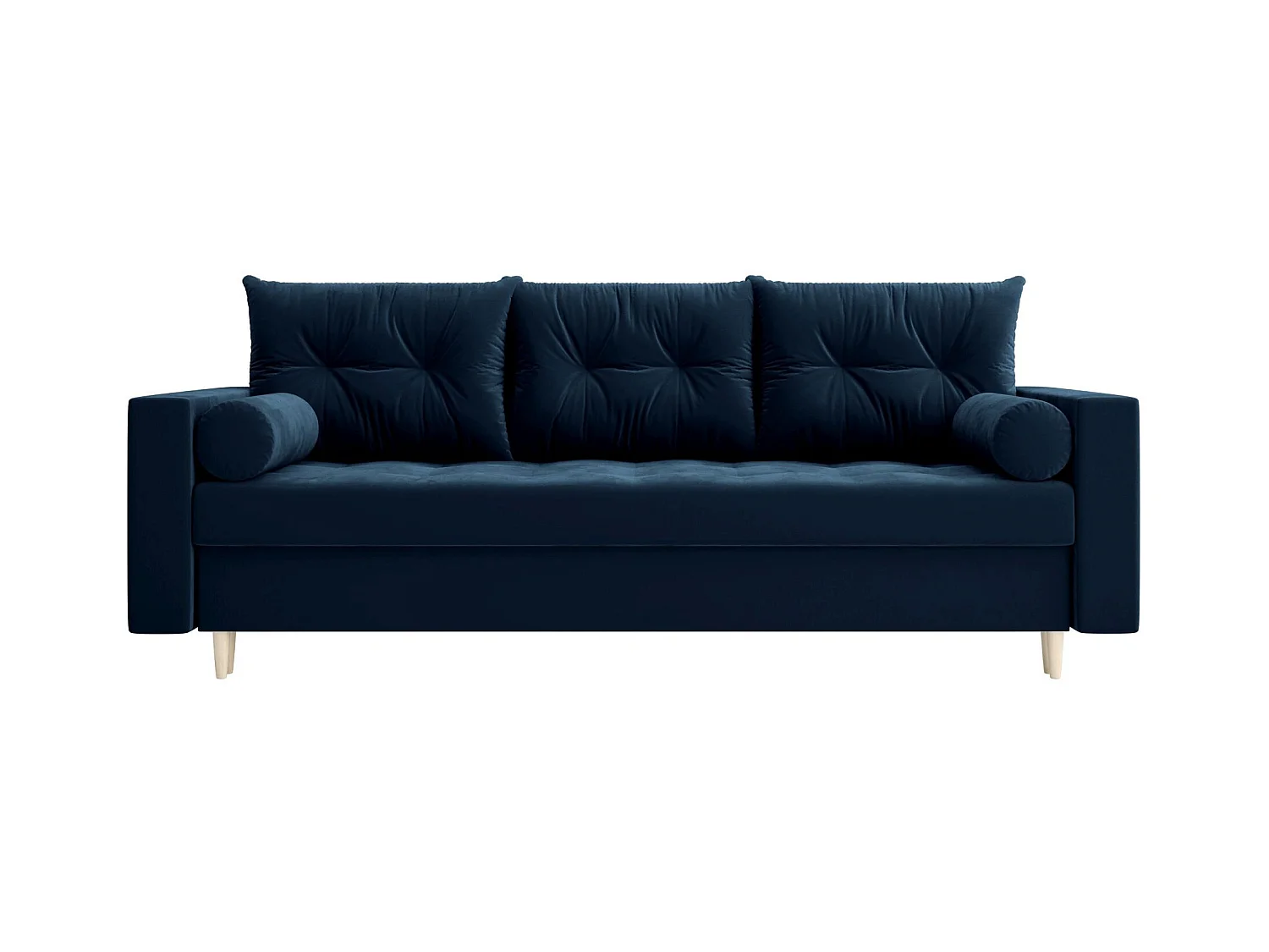 BEDANTE CANAPÉ SKANDI avec fonction lit ITAKA 11 Bleu foncé avec espace de rangement, coffre de lit, canapé de salon, sofa, canapé-lit, canapé avec coffre