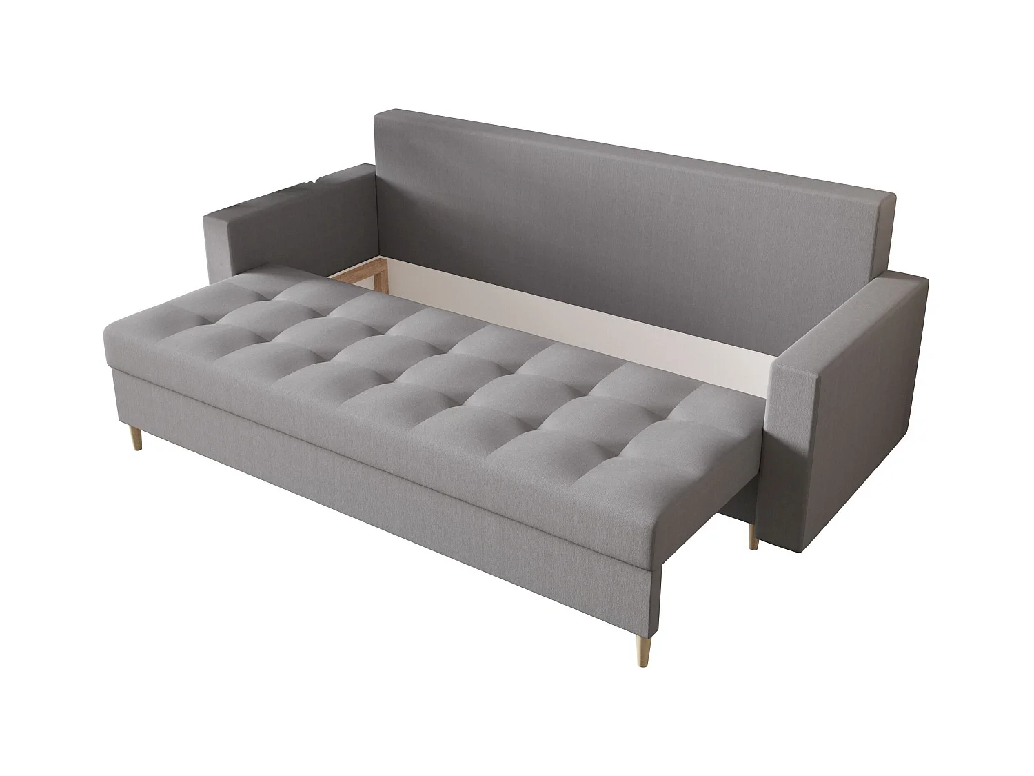 BEDANTE CANAPÉ SKANDI avec fonction lit COSMIC 160 Gris avec espace de rangement, coffre de lit, canapé de salon, sofa, canapé-lit, canapé avec coffre