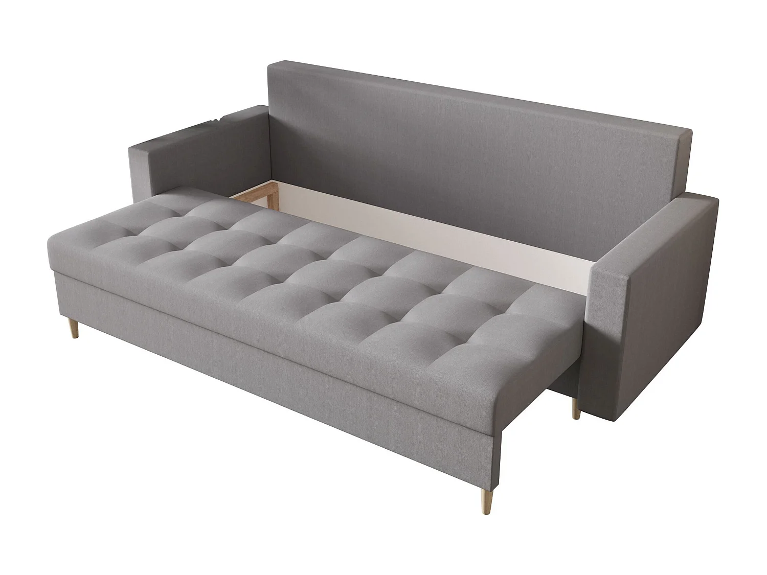 BEDANTE CANAPÉ SKANDI avec fonction lit COSMIC 160 Gris avec espace de rangement, coffre de lit, canapé de salon, sofa, canapé-lit, canapé avec coffre