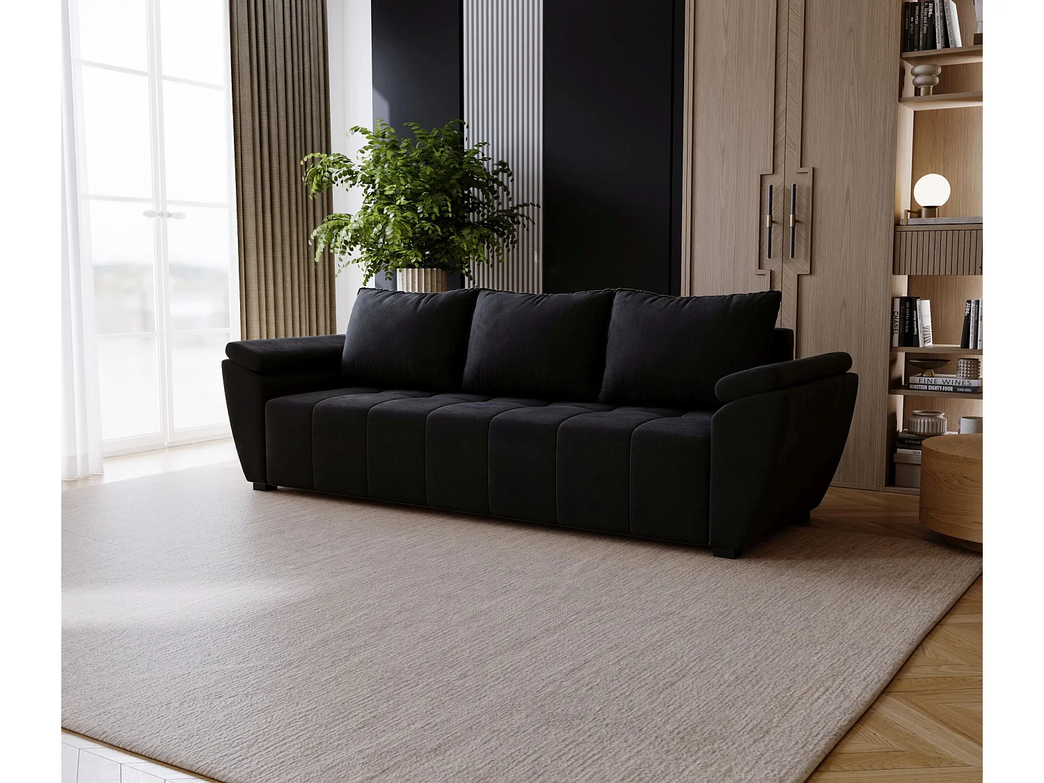 BEDANTE CANAPÉ ZEUS avec fonction lit MONOLITH 97 Gris avec espace de rangement, coffre de lit, canapé de salon, sofa, canapé-lit, canapé avec coffre