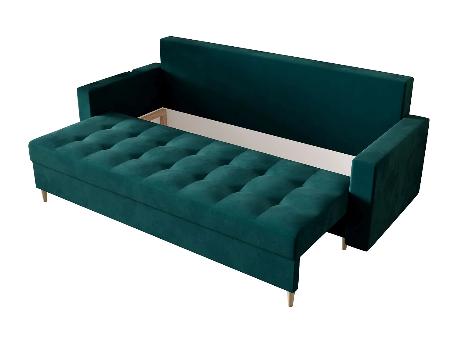 BEDANTE CANAPÉ SKANDI avec fonction lit ITAKA 39 Turquoise avec espace de rangement, coffre de lit, canapé de salon, sofa, canapé-lit, canapé avec coffre