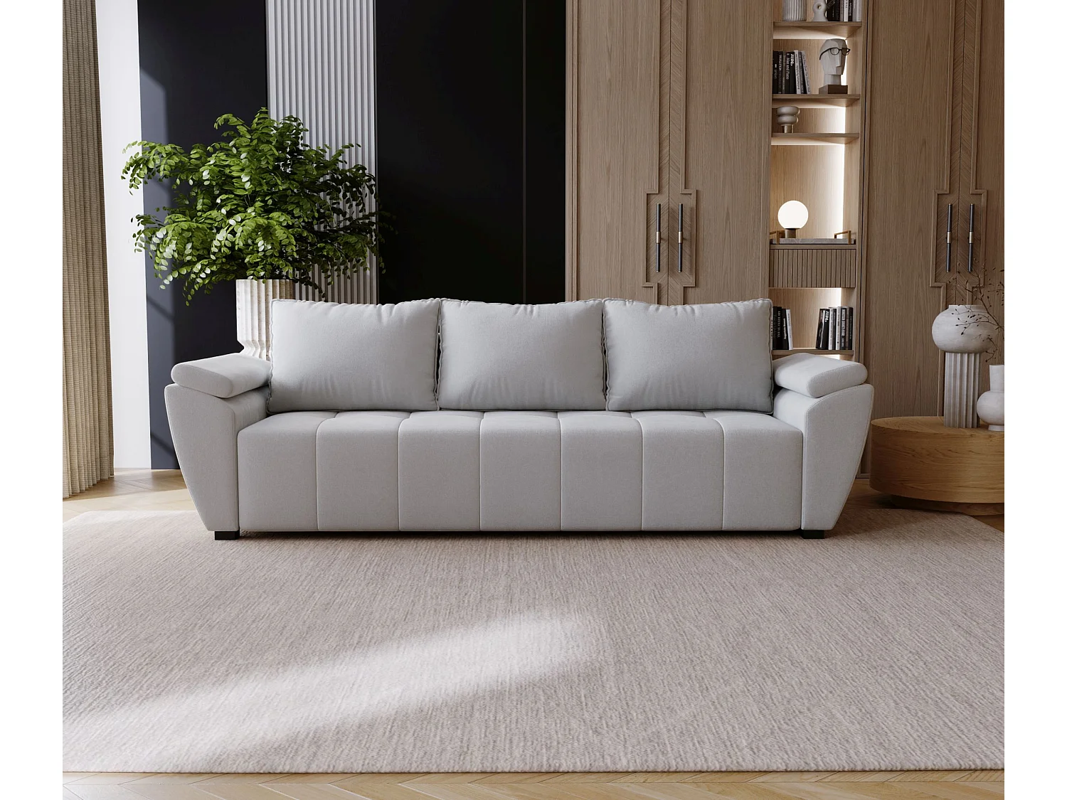 BEDANTE CANAPÉ ZEUS avec fonction lit MONOLITH 84 Gris clair avec espace de rangement, coffre de lit, canapé de salon, sofa, canapé-lit, canapé avec coffre