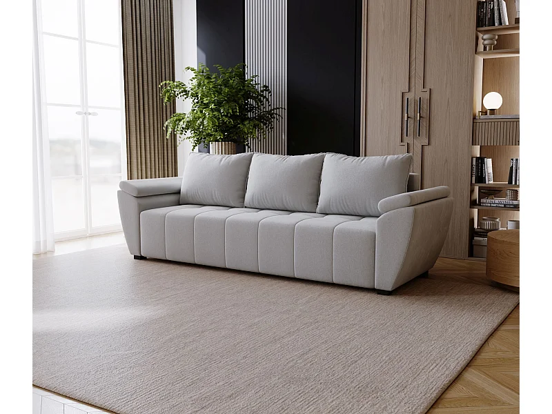 BEDANTE CANAPÉ ZEUS avec fonction lit MONOLITH 84 Gris clair avec espace de rangement, coffre de lit, canapé de salon, sofa, canapé-lit, canapé avec coffre