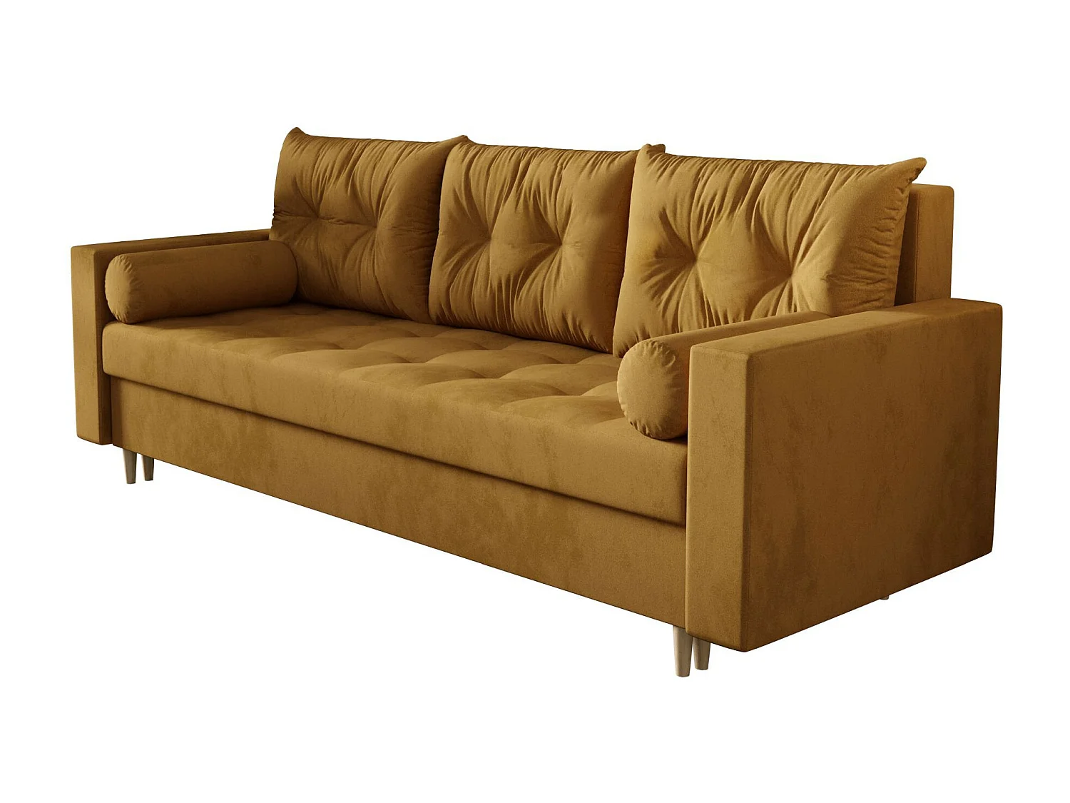 BEDANTE CANAPÉ SKANDI avec fonction lit ITAKA 33 Sable avec espace de rangement, coffre de lit, canapé de salon, sofa, canapé-lit, canapé avec coffre