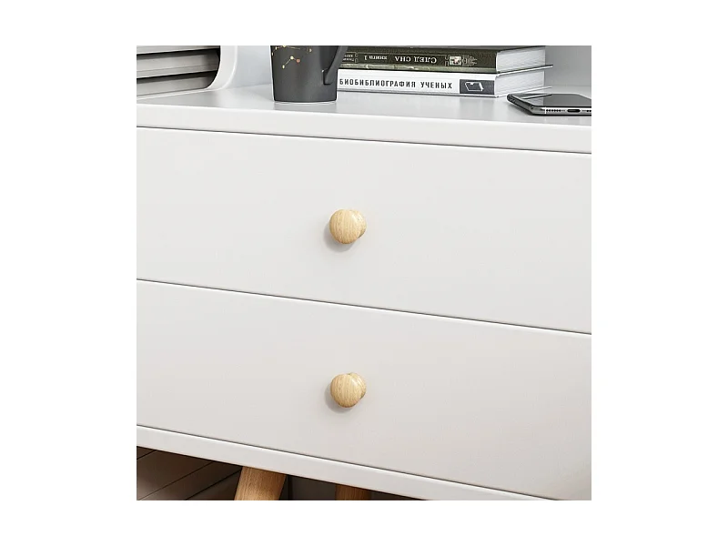 Table de chevet avec 2 tiroirs, étagère pour chambre à coucher