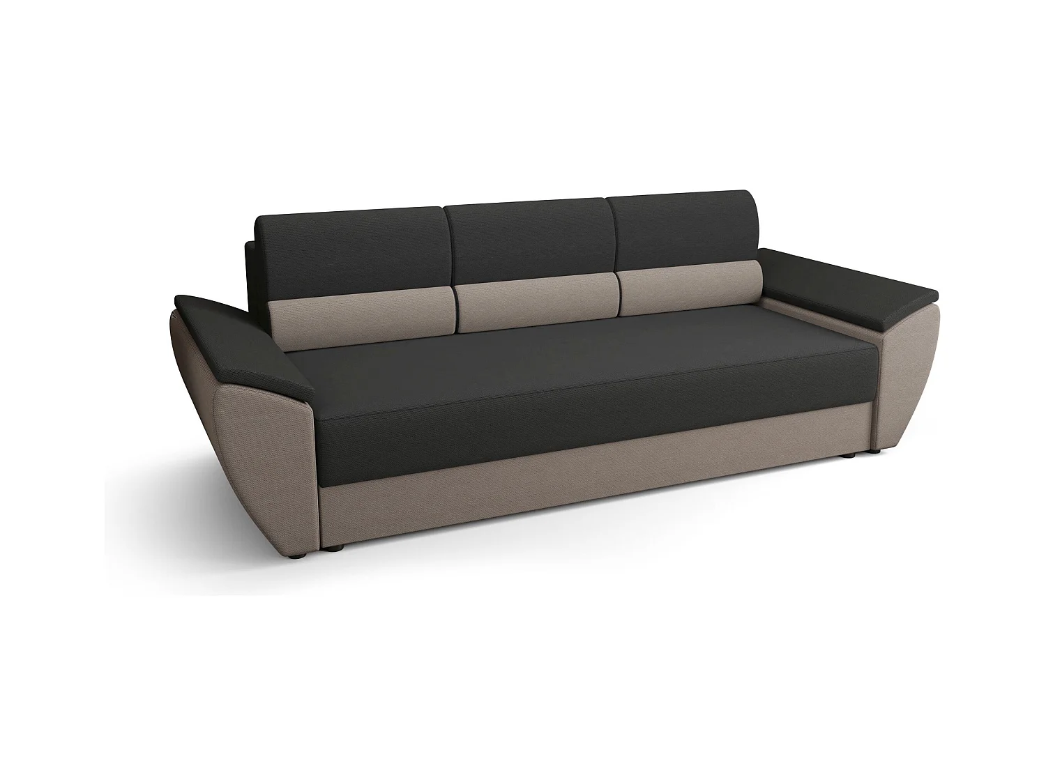 BEDANTE CANAPÉ REBI BIS avec fonction lit RAINBOW 27+83 Gris/Beige avec espace de rangement, coffre de lit, canapé de salon, sofa, canapé-lit, canapé avec coffre