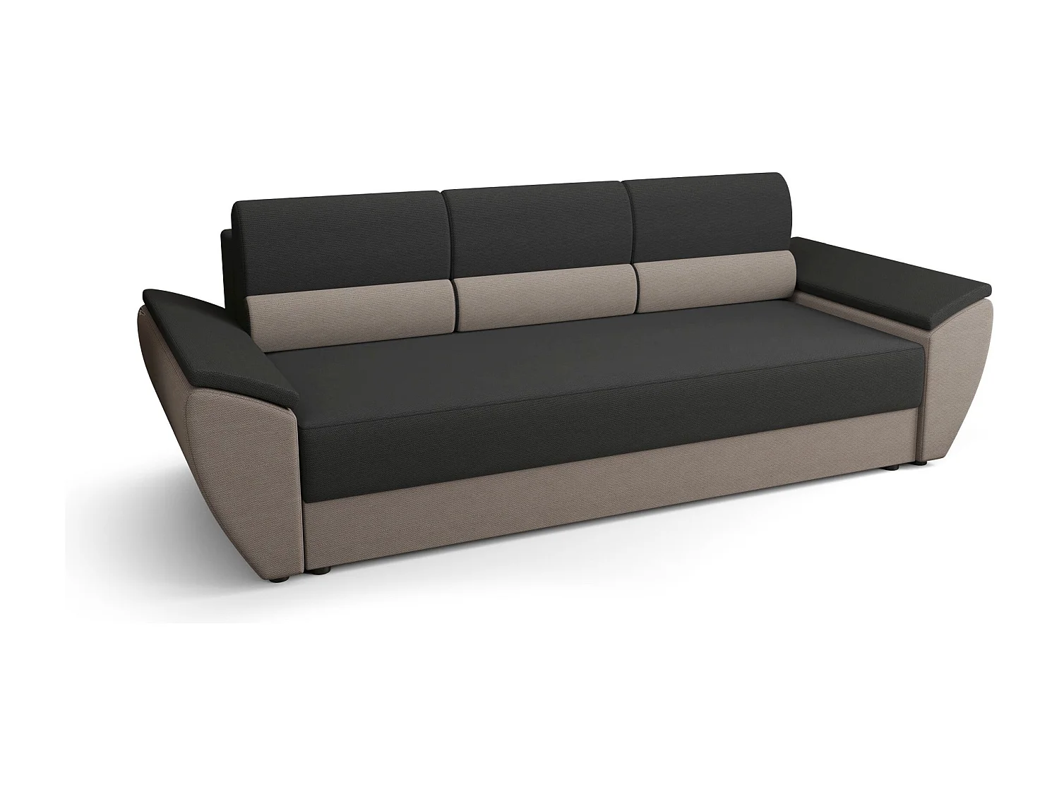 BEDANTE SOFA REBI BIS mit Schlaffunktion RAINBOW 27+83 Grau/Beige mit Stauraum Bettkasten Wohnzimmersofa Couch Sofa Bettsofa Bettkasten Bettcouch