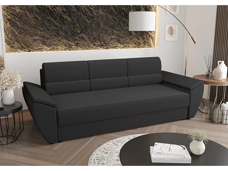 BEDANTE SOFA REBI BIS mit Schlaffunktion RAINBOW 27 Grau mit Stauraum Bettkasten Wohnzimmersofa Couch Sofa Bettsofa Bettkasten Bettcouch