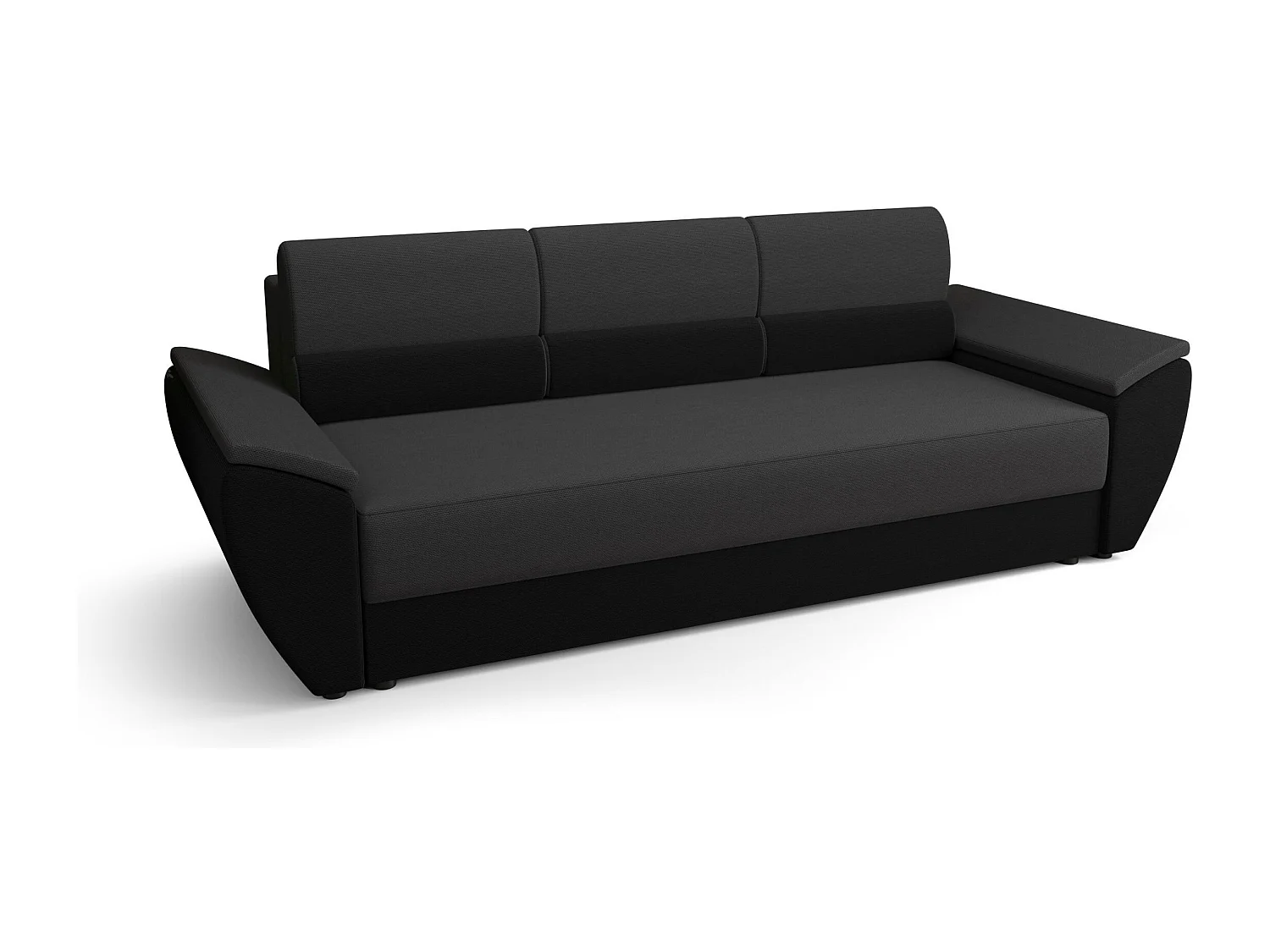 BEDANTE SOFA REBI BIS mit Schlaffunktion RAINBOW 27+15 Grau/Schwarz mit Stauraum Bettkasten Wohnzimmersofa Couch Sofa Bettsofa Bettkasten Bettcouch