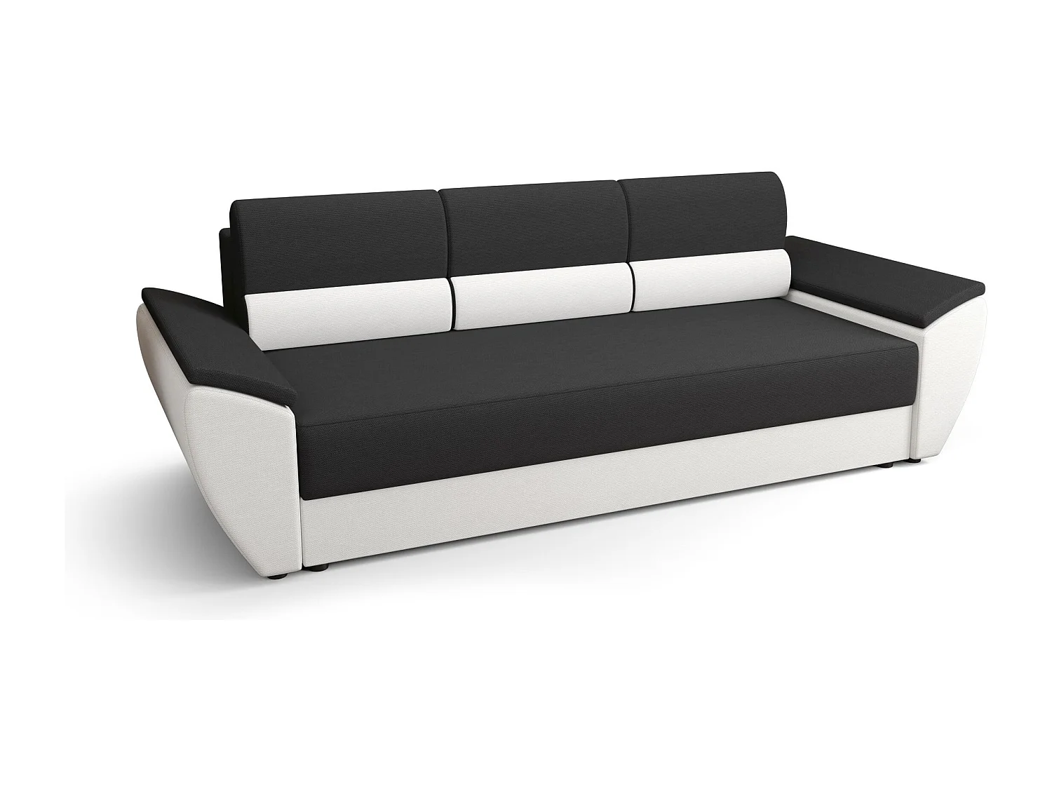BEDANTE CANAPÉ REBI BIS avec fonction lit RAINBOW 27+31 Gris/Blanc avec espace de rangement, coffre de lit, canapé de salon, sofa, canapé-lit, canapé avec coffre
