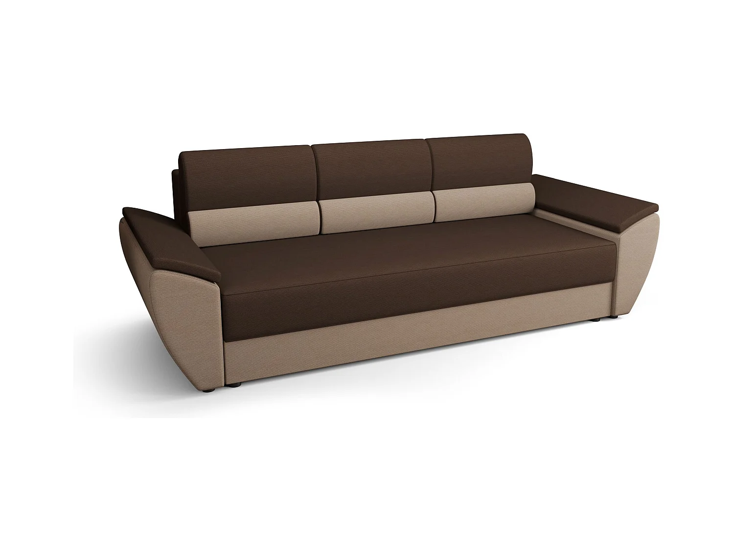 BEDANTE CANAPÉ REBI BIS avec fonction lit RAINBOW 20+05 Marron/Beige avec espace de rangement, coffre de lit, canapé de salon, sofa, canapé-lit, canapé avec coffre