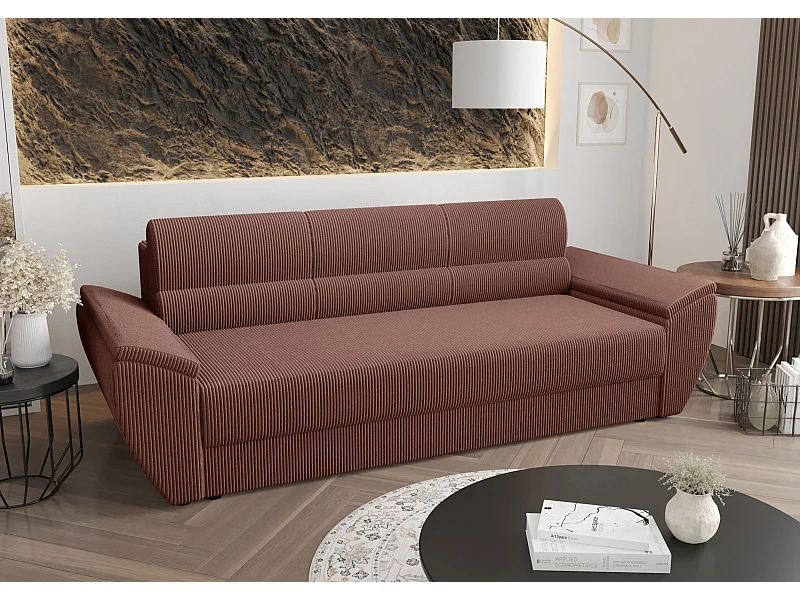 BEDANTE SOFA REBI BIS mit Schlaffunktion POSO 29 Braun mit Stauraum Bettkasten Wohnzimmersofa Couch Sofa Bettsofa Bettkasten Bettcouch
