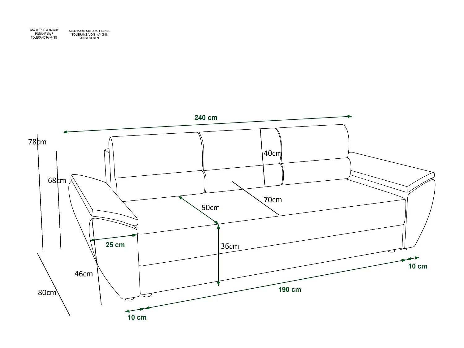 BEDANTE SOFA REBI BIS mit Schlaffunktion RAINBOW 15+83 Schwarz/Beige mit Stauraum Bettkasten Wohnzimmersofa Couch Sofa Bettsofa Bettkasten Bettcouch