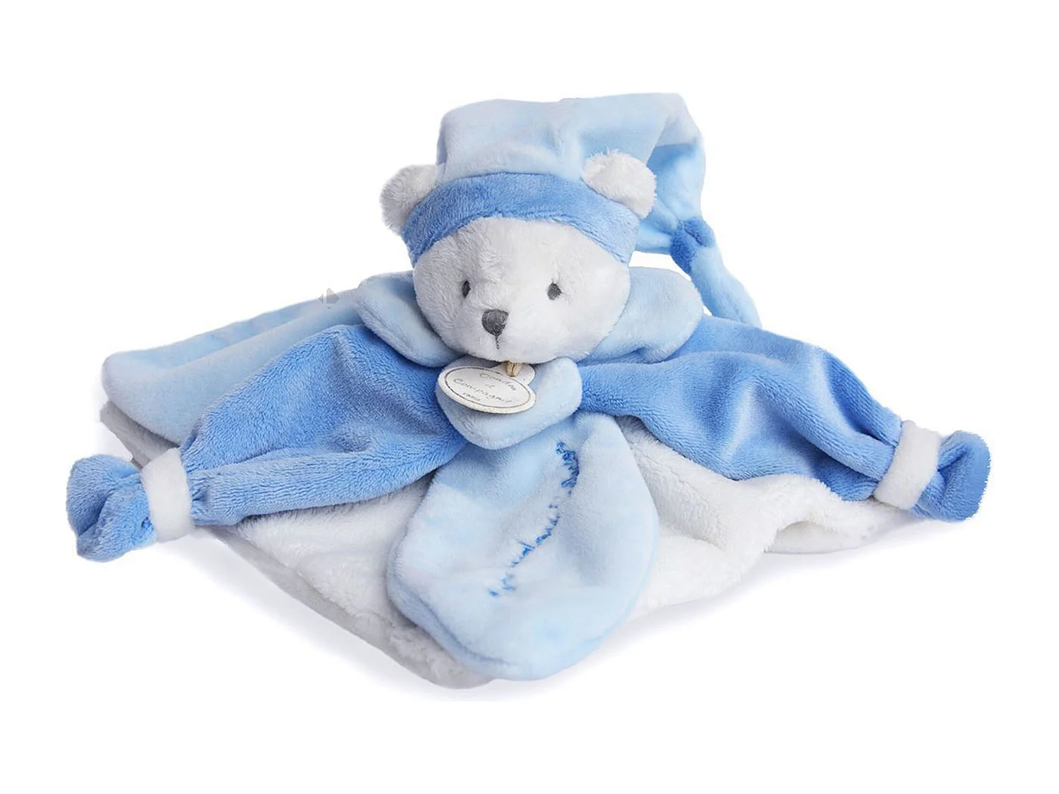 Doudou ours 24 cm en 100 % polyester collection COLLECTOR bleu