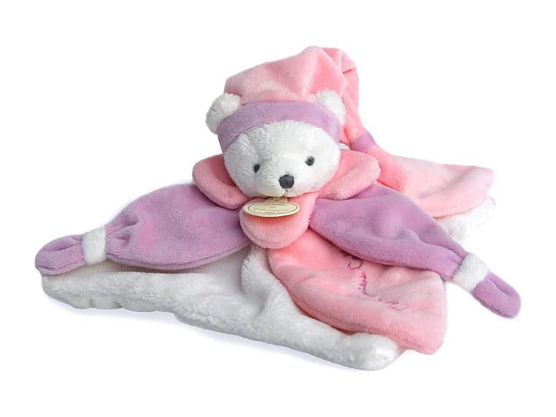 Doudou ours 24 cm en 100 % polyester collection COLLECTOR rose
