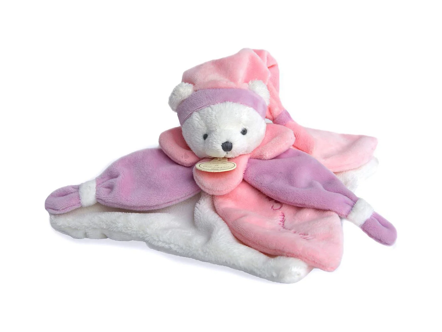 Doudou ours 24 cm en 100 % polyester collection COLLECTOR rose