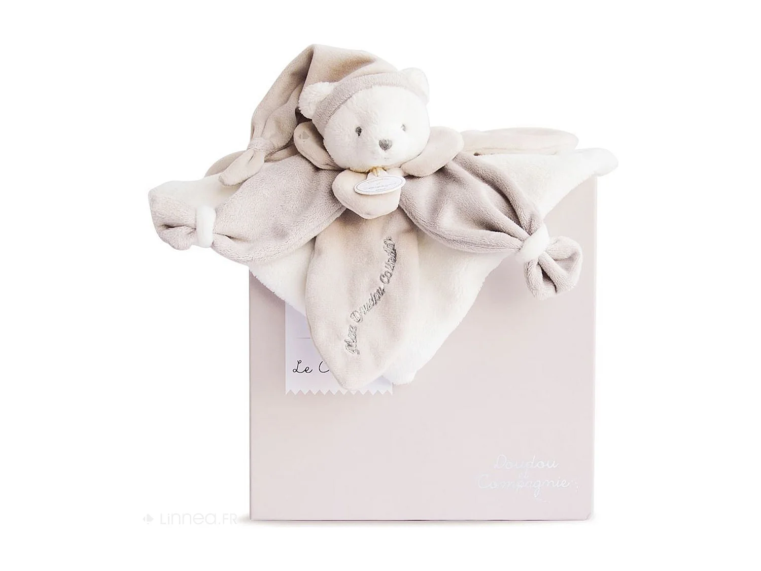 Doudou ours 24 cm 100 % polyester collection COLLECTOR taupe