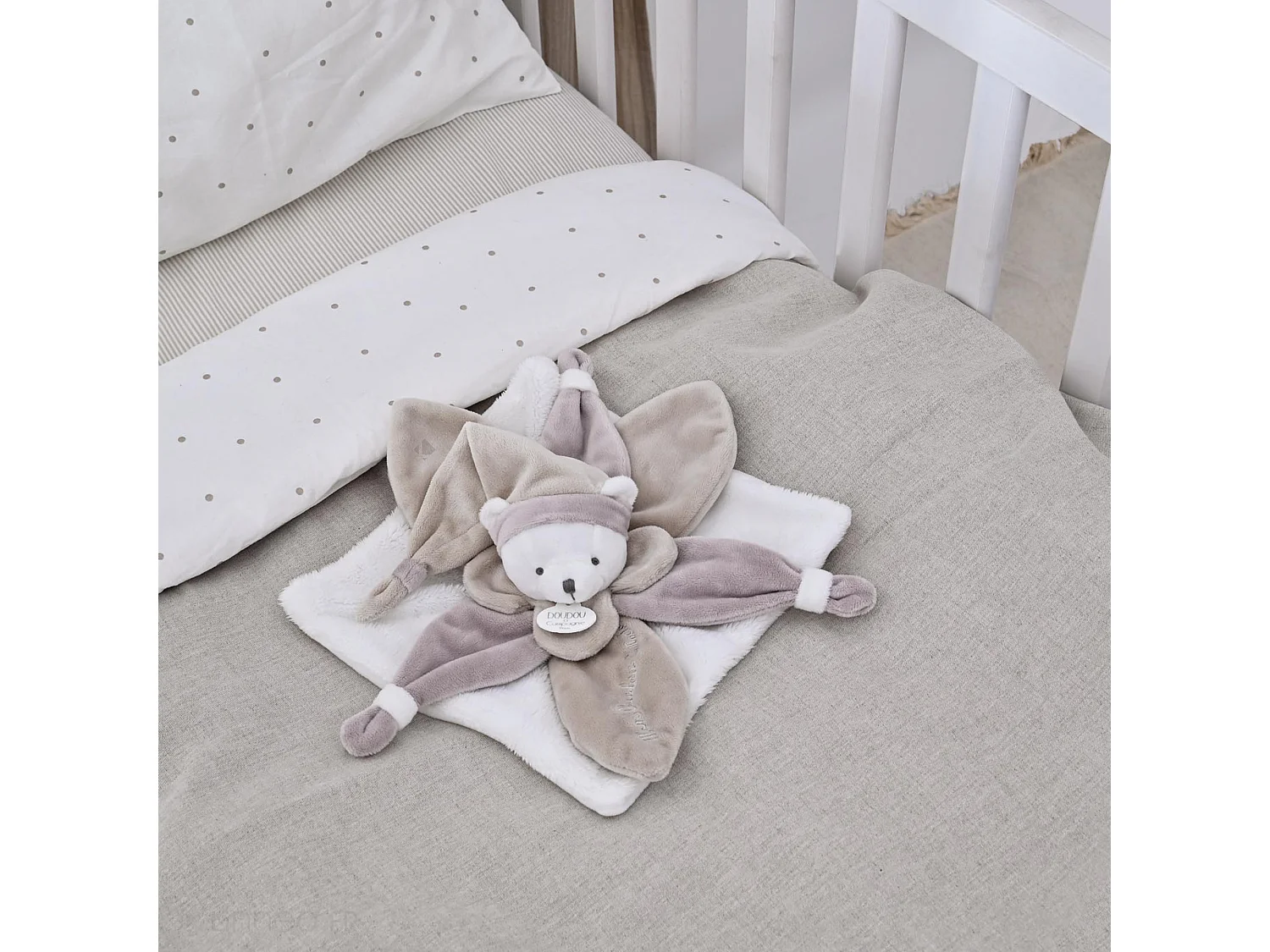 Doudou ours 24 cm 100 % polyester collection COLLECTOR taupe