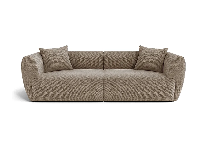 Canapé 4 places velours texturé taupe CÔME