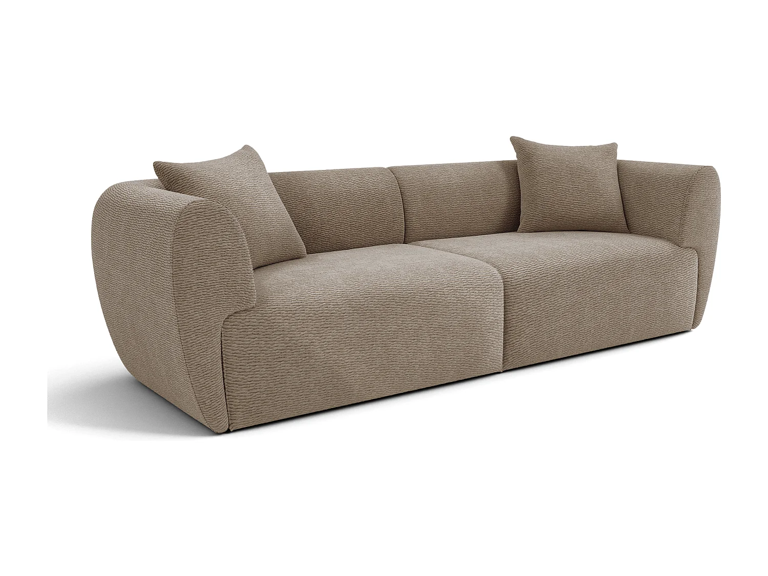 Canapé 4 places velours texturé taupe CÔME