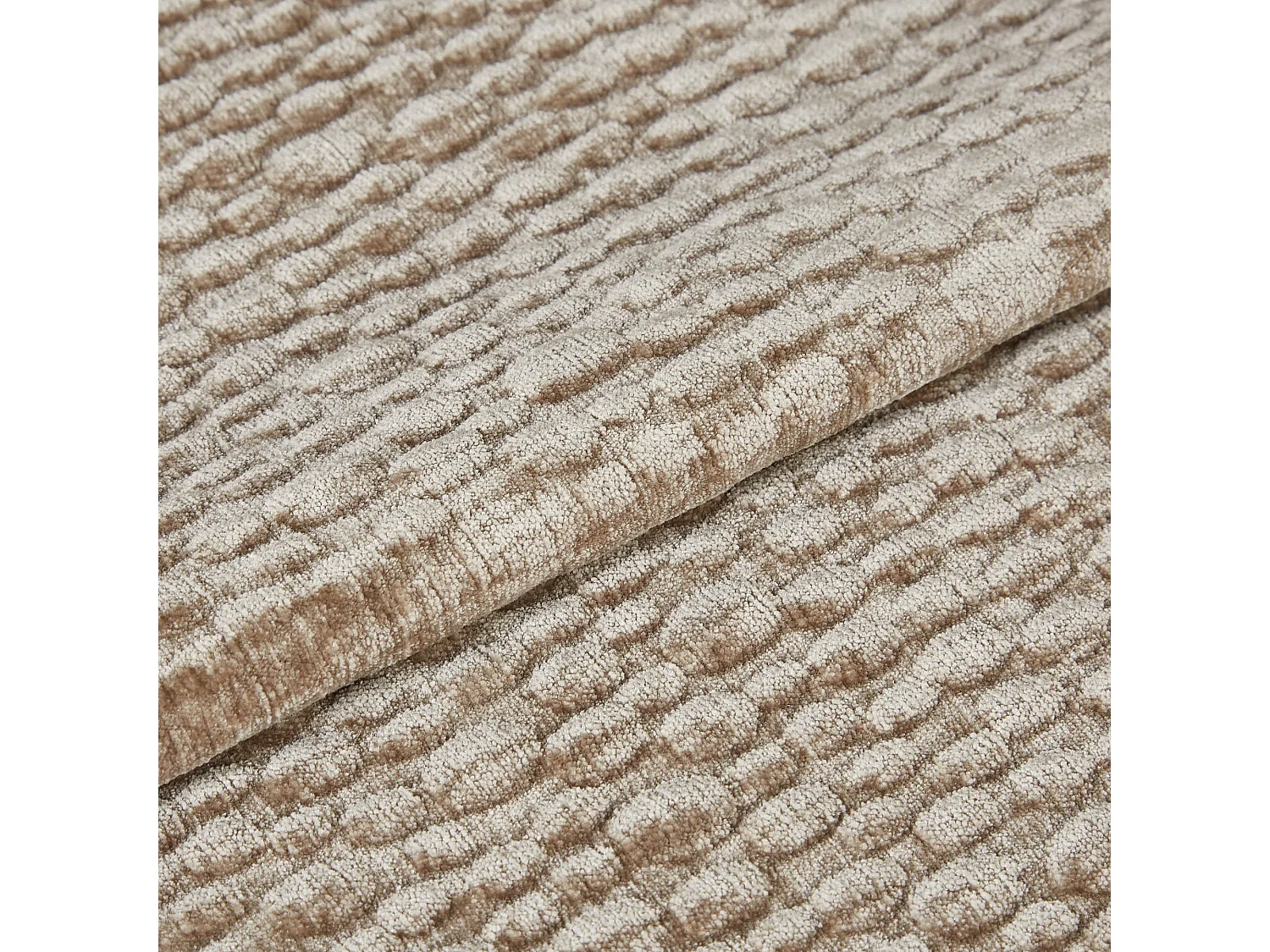 Canapé 4 places velours texturé taupe CÔME