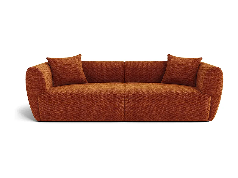 Canapé 4 places velours texturé terracotta CÔME