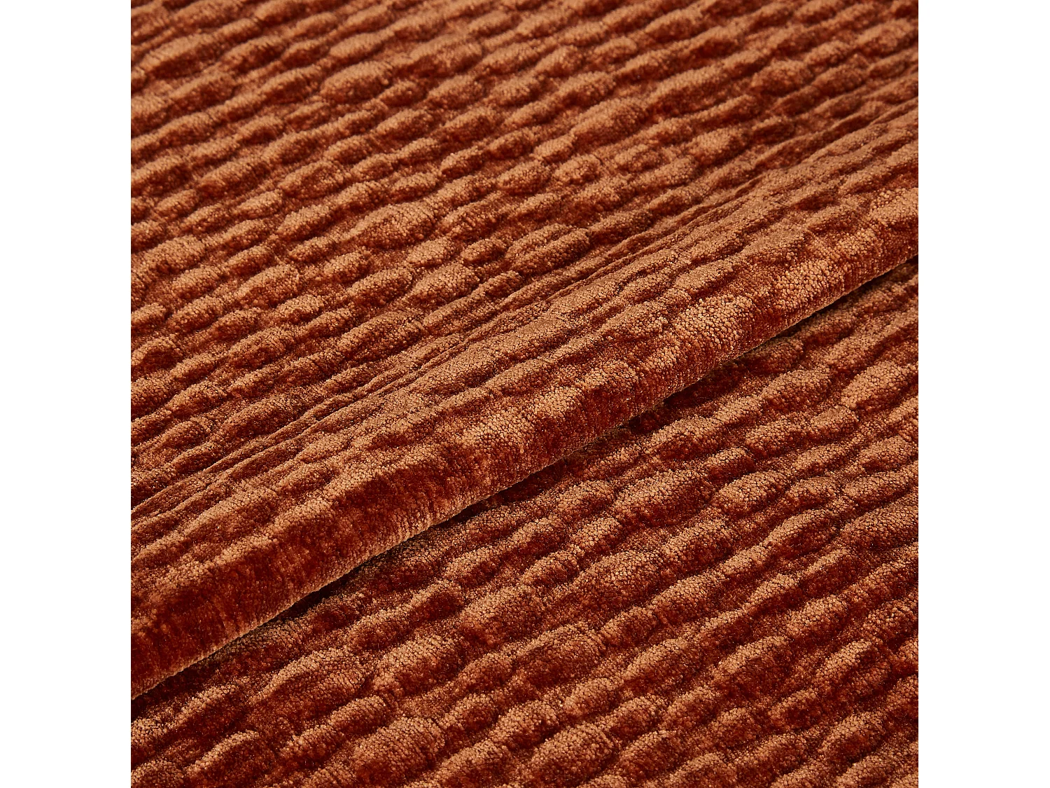 Canapé 4 places velours texturé terracotta CÔME