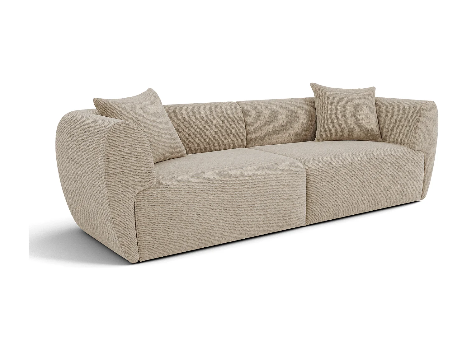 Canapé 4 places velours texturé beige CÔME