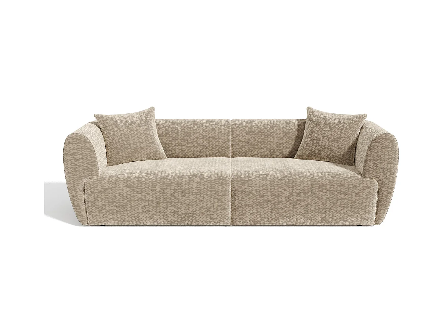 Canapé 4 places velours texturé beige CÔME